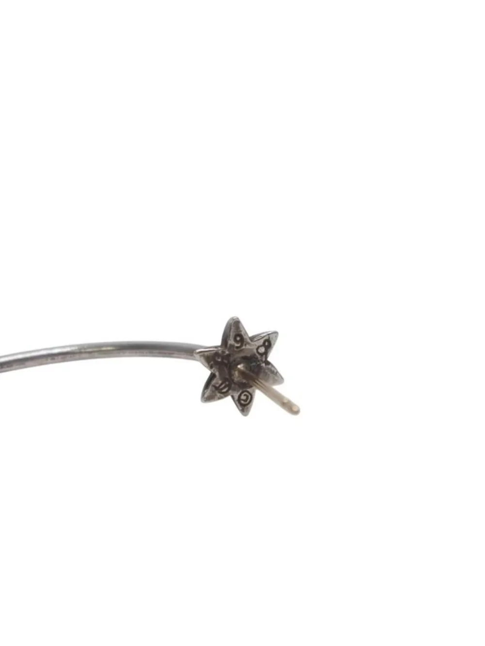 Chrome Hearts Hoop Cut Star Single Earrings 925 Sterling Silver